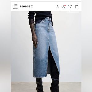 Mango midi denim skirt